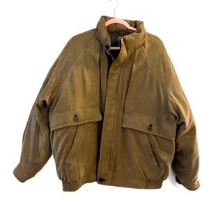 Vintage  Consensus Outerwear Brown Tan Bomber Jacket Size Large L Lg